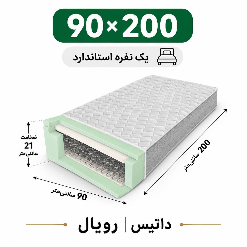 datis-royal (6) تشک داتیس مدل رویال یک نفره 90*200