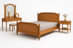 سرویس و تخت خواب چوبی مدل فرانسوی کد 800 مبلیران